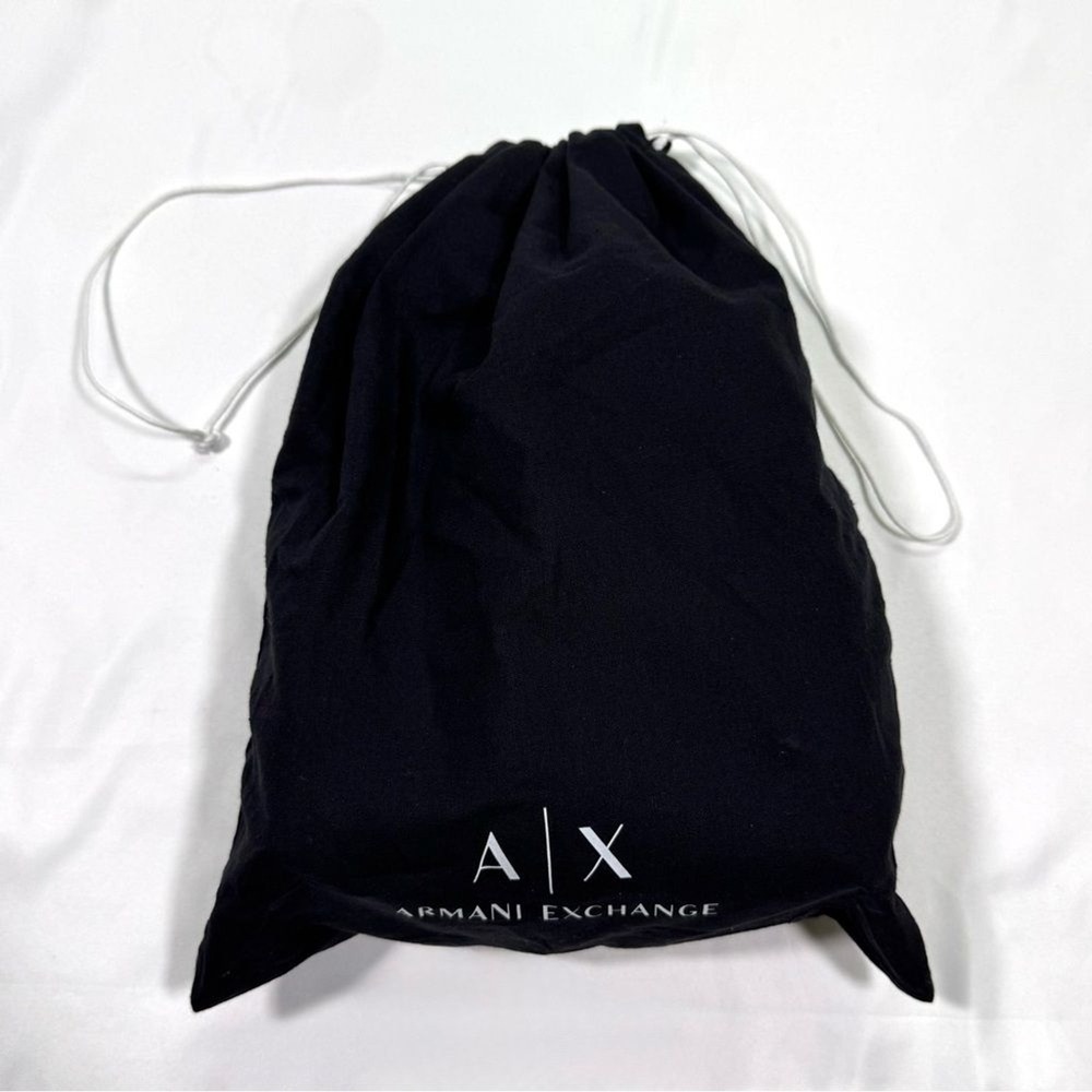 NWT Armani Exchange Toiletry Black Pebbled Leather Bag Wristlet Mens Unisex - Picture 9 of 13